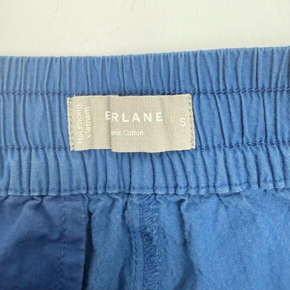 EVERLANE Seersucker Boxer Short S Blue Organic Cotton Elastic Waist EUC B8 - Picture 6 of 7